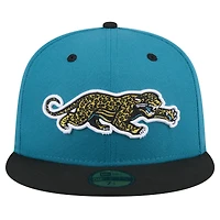 Men's New Era  Teal/Black Jacksonville Jaguars Throwback Crawl Flipside Two-Tone 59FIFTY Fitted Hat