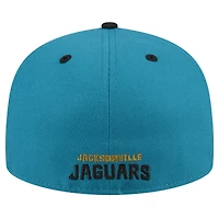 Men's New Era  Teal/Black Jacksonville Jaguars Throwback Crawl Flipside Two-Tone 59FIFTY Fitted Hat