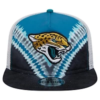 Men's New Era Teal/Black Jacksonville Jaguars Throwback Dye Golfer Snapback Hat