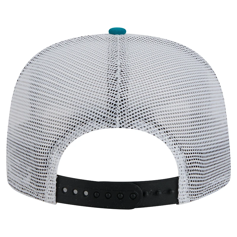 Casquette de golf à visière arrière Jacksonville Jaguars bleu sarcelle/noir New Era pour homme