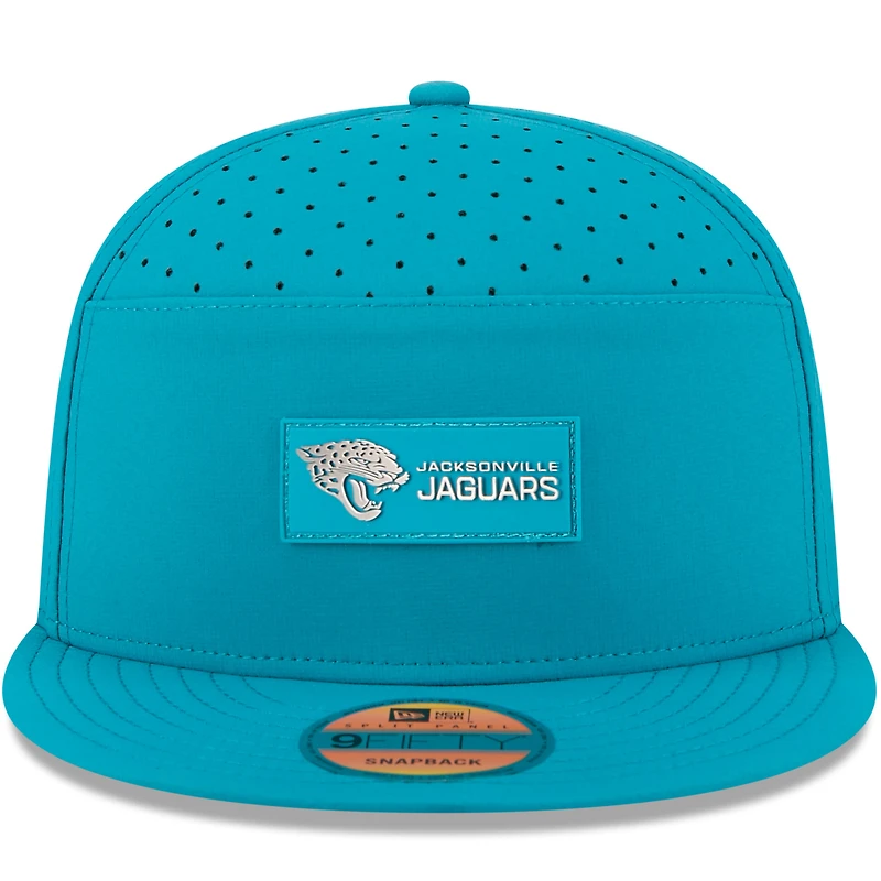 Men's New Era Teal Jacksonville Jaguars 2025 Sideline  Split Panel 9FIFTY Snapback Hat
