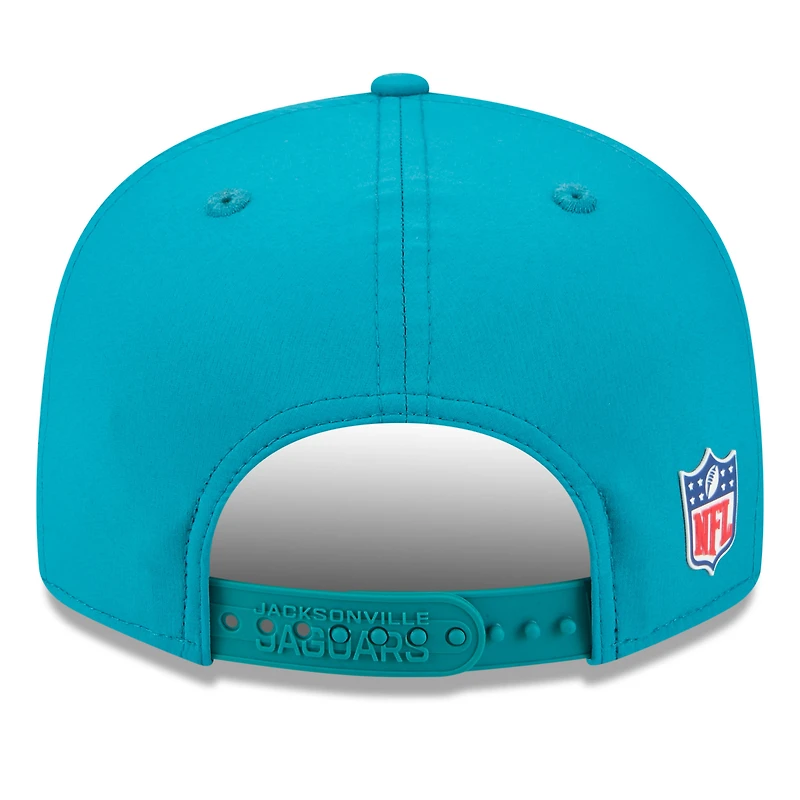 Men's New Era Teal Jacksonville Jaguars 2025 Sideline  Split Panel 9FIFTY Snapback Hat