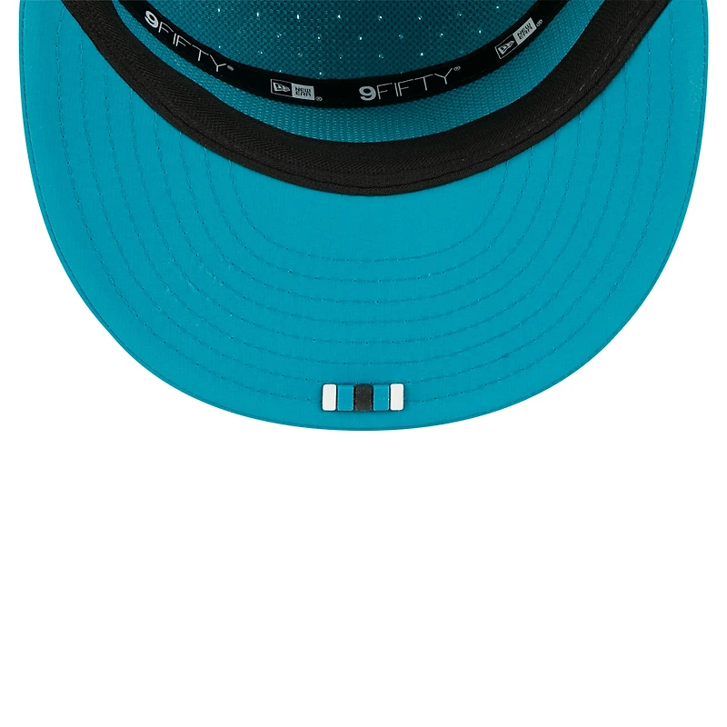 Men's New Era Teal Jacksonville Jaguars 2025 Sideline  Split Panel 9FIFTY Snapback Hat