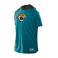 Men's New Era  Teal Jacksonville Jaguars Combine Authentic Hooded Raglan Short-Sleeve T-Shirt