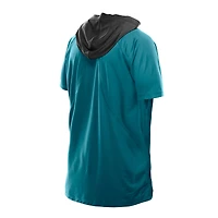 Men's New Era  Teal Jacksonville Jaguars Combine Authentic Hooded Raglan Short-Sleeve T-Shirt