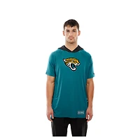 Men's New Era  Teal Jacksonville Jaguars Combine Authentic Hooded Raglan Short-Sleeve T-Shirt