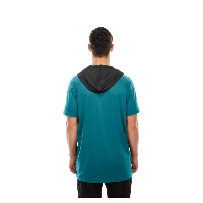 Men's New Era  Teal Jacksonville Jaguars Combine Authentic Hooded Raglan Short-Sleeve T-Shirt