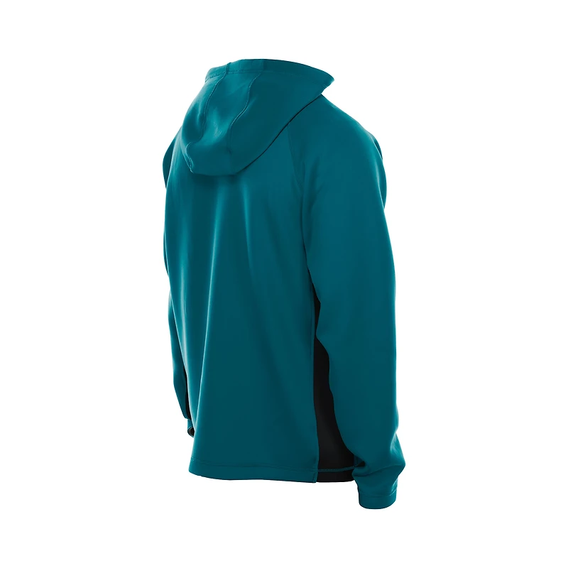 Men's New Era  Teal Jacksonville Jaguars Combine Authentic Raglan Scuba Full-Zip Hoodie