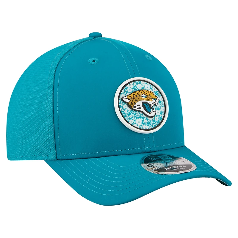 Men's New Era Teal Jacksonville Jaguars Floral 9FORTY M-Crown Trucker Adjustable Hat