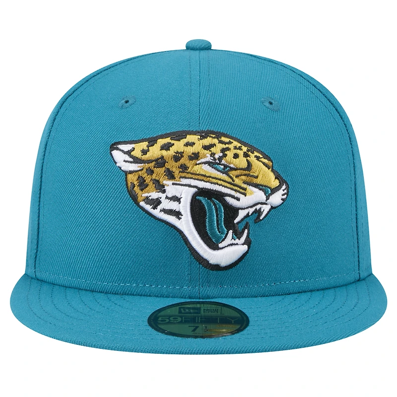 Casquette ajustée Jacksonville Jaguars Main 59FIFTY de New Era pour homme, bleu sarcelle