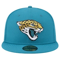 Casquette ajustée Jacksonville Jaguars Main 59FIFTY de New Era pour homme, bleu sarcelle