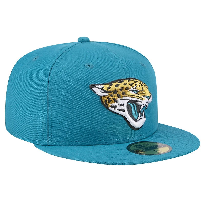 Casquette ajustée Jacksonville Jaguars Main 59FIFTY de New Era pour homme, bleu sarcelle