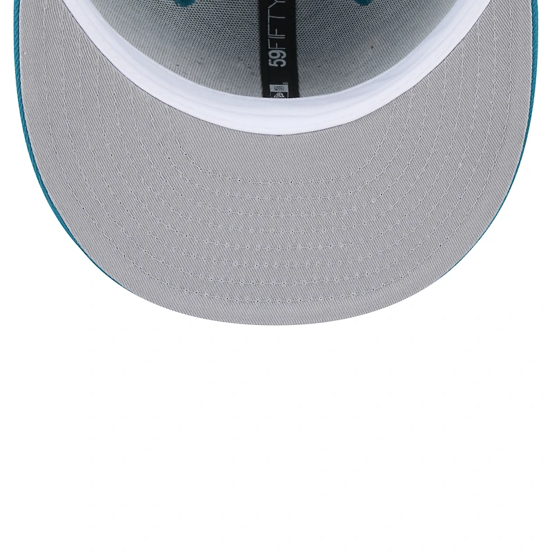 Casquette ajustée Jacksonville Jaguars Main 59FIFTY de New Era pour homme, bleu sarcelle