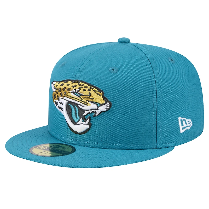 Casquette ajustée Jacksonville Jaguars Main 59FIFTY de New Era pour homme, bleu sarcelle