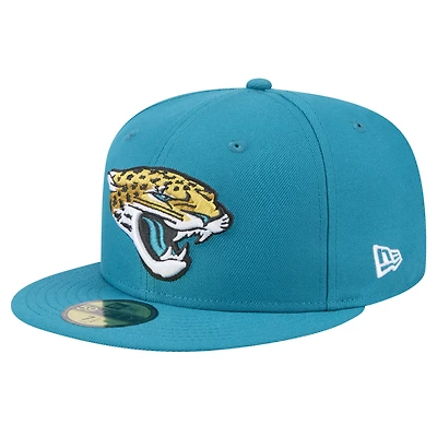 Casquette ajustée Jacksonville Jaguars Main 59FIFTY de New Era pour homme, bleu sarcelle
