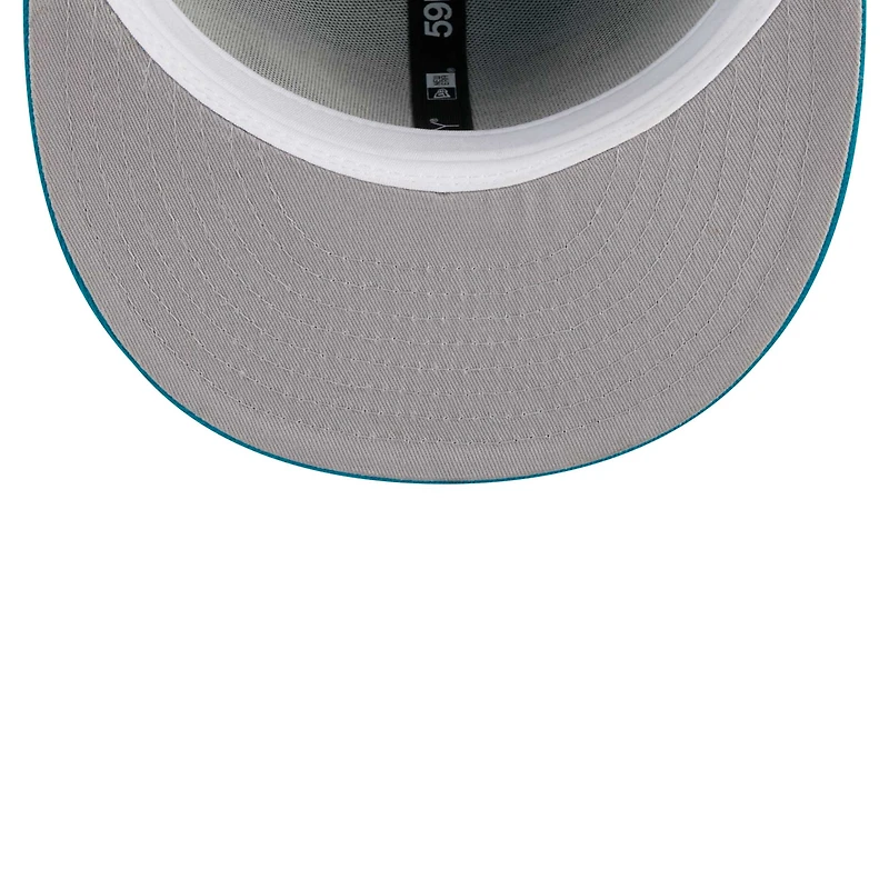 Casquette ajustée 59FIFTY pour hommes des Jacksonville Jaguars Main Patch New Era bleu sarcelle
