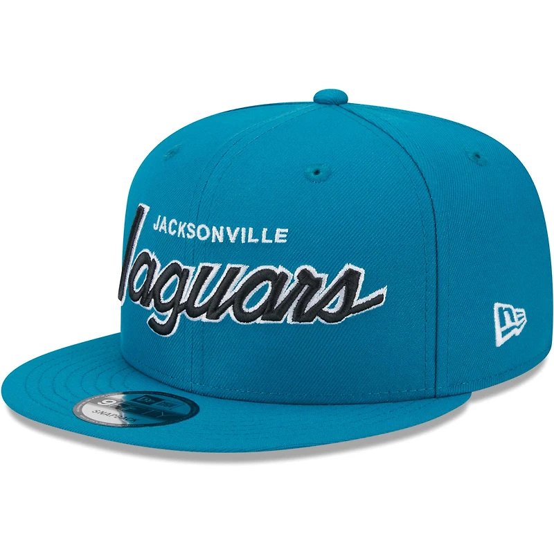 Men's New Era Teal Jacksonville Jaguars Main Script 9FIFTY Snapback Hat