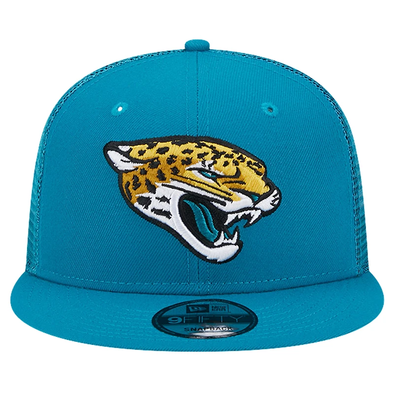 Casquette Snapback 9FIFTY Main Trucker des Jacksonville Jaguars New Era pour hommes, bleu sarcelle