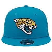 Casquette Snapback 9FIFTY Main Trucker des Jacksonville Jaguars New Era pour hommes, bleu sarcelle