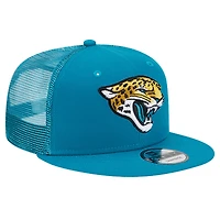 Casquette Snapback 9FIFTY Main Trucker des Jacksonville Jaguars New Era pour hommes, bleu sarcelle