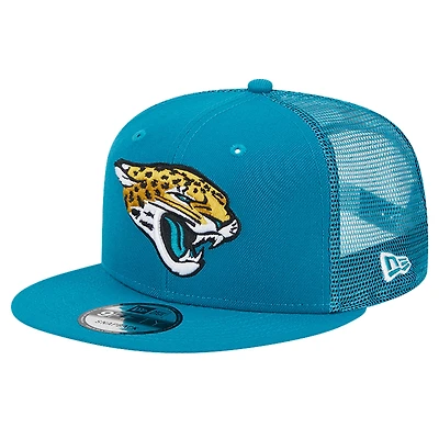 Casquette Snapback 9FIFTY Main Trucker des Jacksonville Jaguars New Era pour hommes, bleu sarcelle