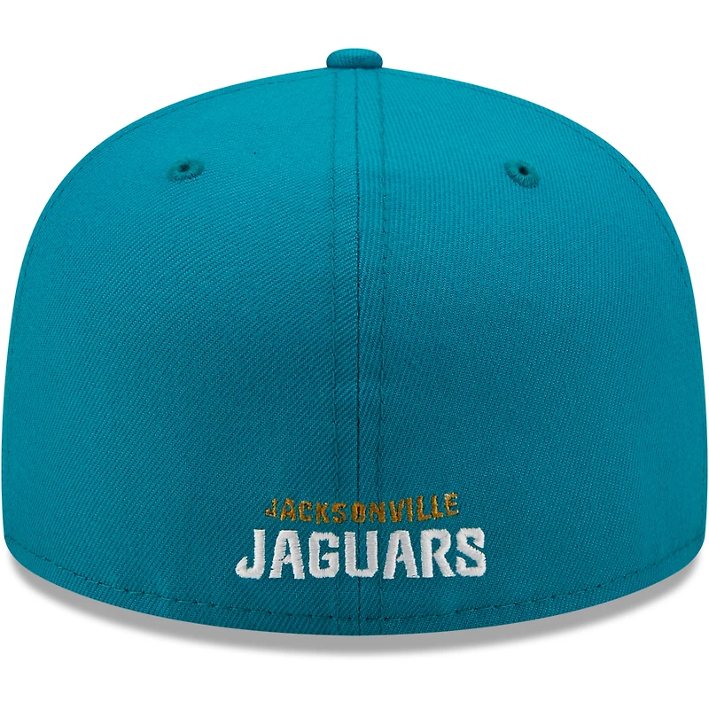 Casquette ajustée New Era Jacksonville Jaguars Omaha 59FIFTY bleu sarcelle pour homme