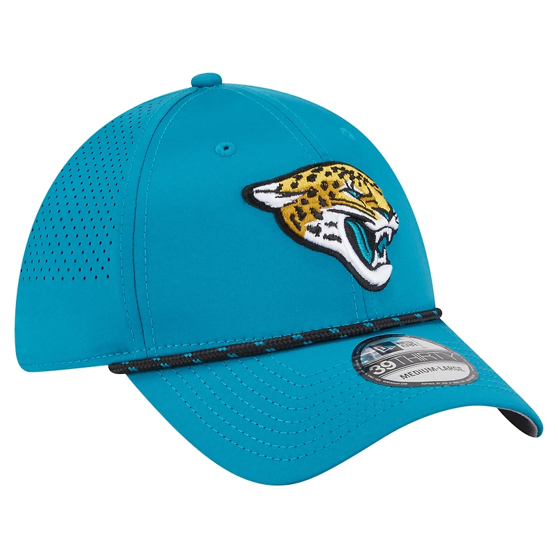Casquette perforée 39THIRTY Flex bleu sarcelle pour homme des Jaguars de Jacksonville New Era
