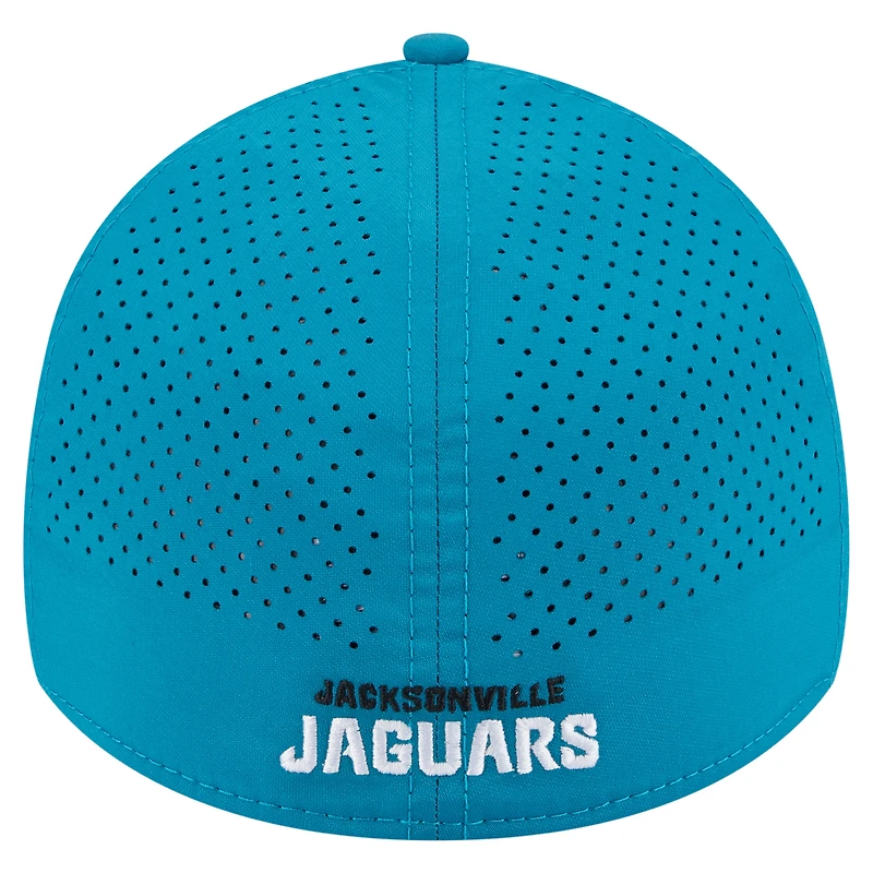 Casquette perforée 39THIRTY Flex bleu sarcelle pour homme des Jaguars de Jacksonville New Era