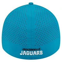Casquette perforée 39THIRTY Flex bleu sarcelle pour homme des Jaguars de Jacksonville New Era