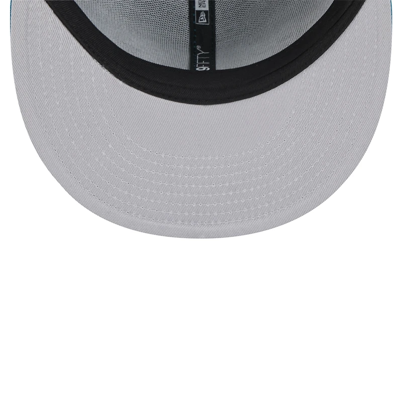 Casquette ajustée New Era pour hommes des Jacksonville Jaguars Throwback Crawl Omaha 59FIFTY bleu sarcelle