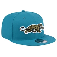 Casquette Snapback 9FIFTY Standard New Era pour hommes des Jacksonville Jaguars Throwback Crawl Standard, bleu sarcelle