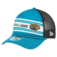 Men's New Era  Teal Jacksonville Jaguars Throwback Linear A-Frame 9FORTY Adjustable Hat