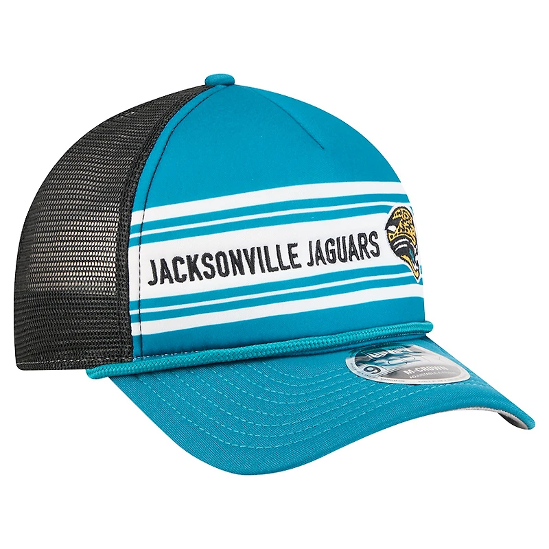 Casquette ajustable 9FORTY à cadre linéaire rétro des Jaguars de Jacksonville de New Era pour homme, bleu sarcelle