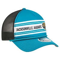 Casquette ajustable 9FORTY à cadre linéaire rétro des Jaguars de Jacksonville de New Era pour homme, bleu sarcelle