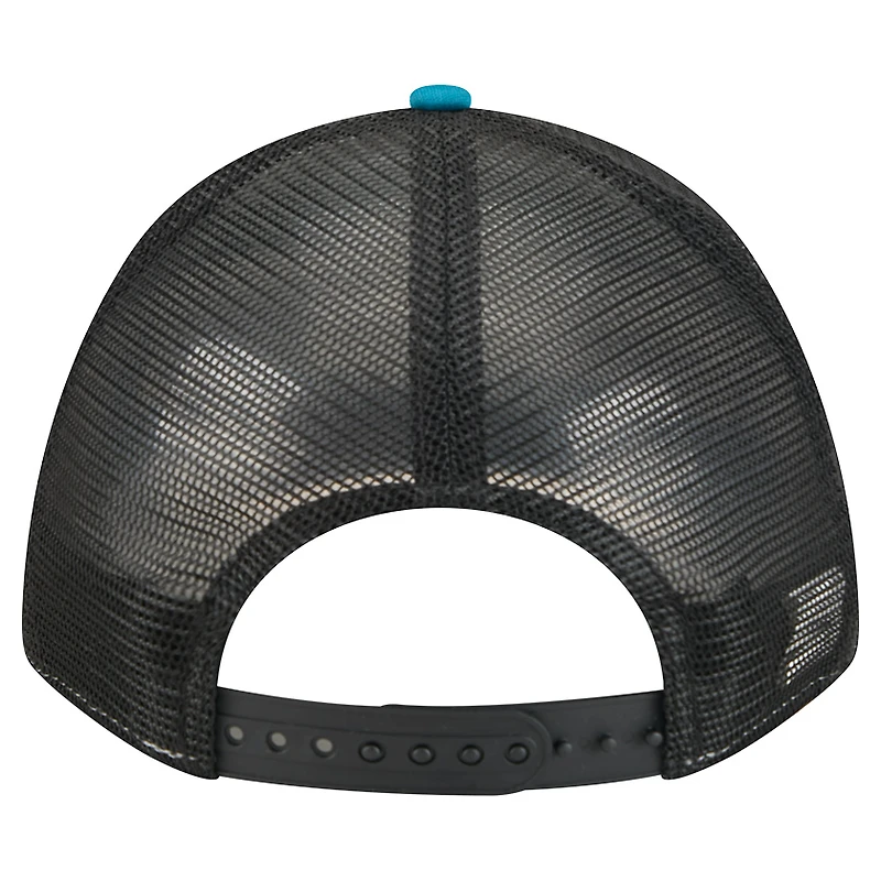 Men's New Era  Teal Jacksonville Jaguars Throwback Linear A-Frame 9FORTY Adjustable Hat