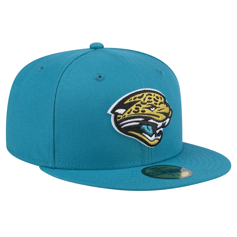 Men's New Era  Teal Jacksonville Jaguars Throwback Logo Omaha 59FIFTY Fitted Hat