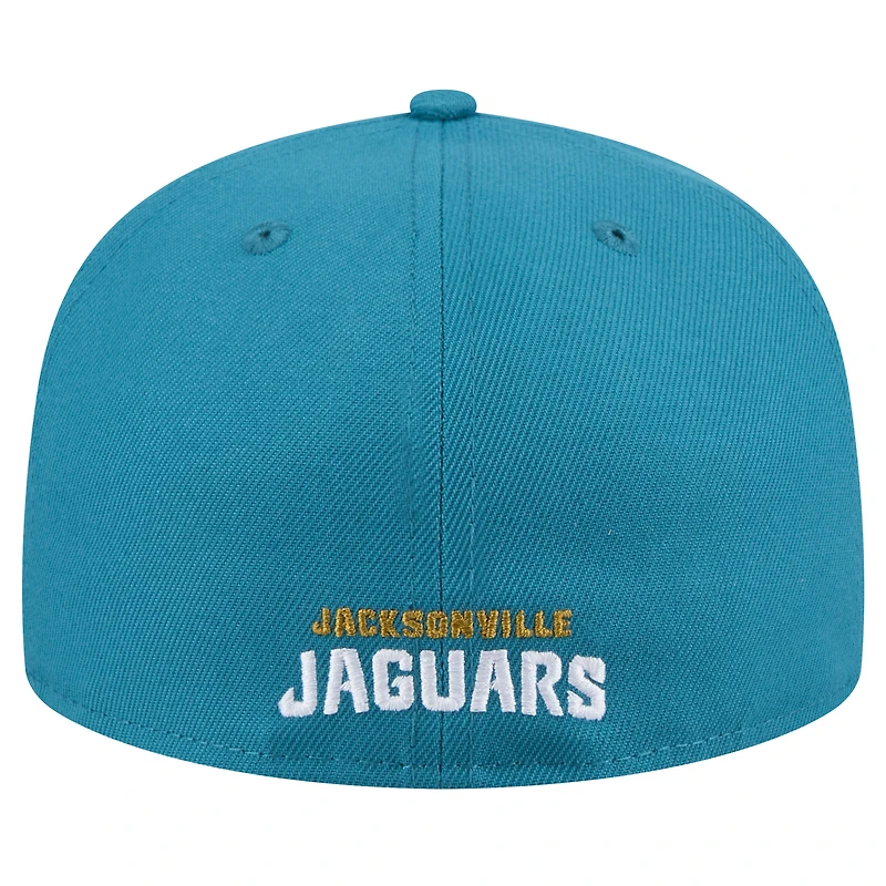 Men's New Era  Teal Jacksonville Jaguars Throwback Logo Omaha 59FIFTY Fitted Hat