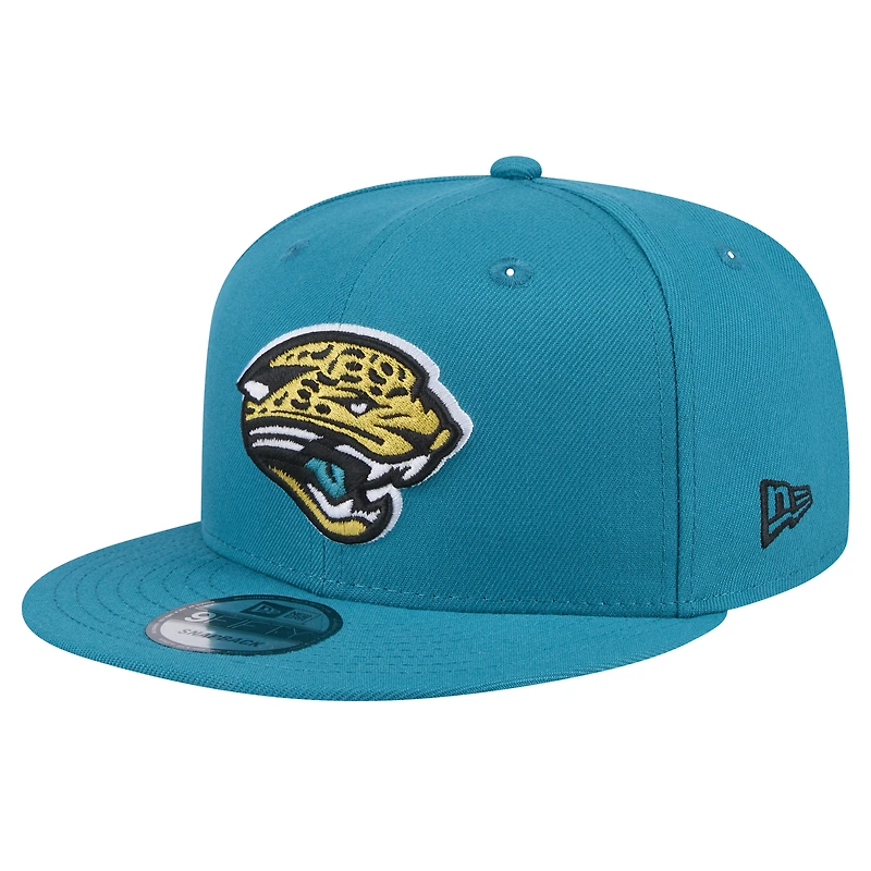 Men's New Era Teal Jacksonville Jaguars Throwback Logo Standard 9FIFTY Snapback Hat