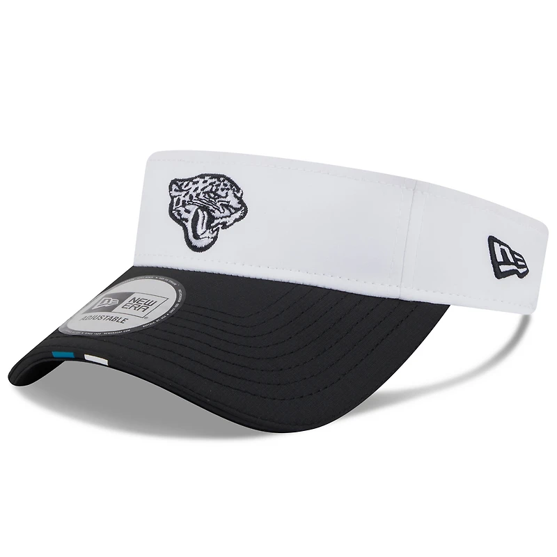 Men's New Era White/Black Jacksonville Jaguars 2025 NFL Training Camp Adjustable Visor
