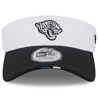 Visière ajustable New Era blanche/noire pour homme, camp d'entraînement NFL 2025 des Jaguars de Jacksonville