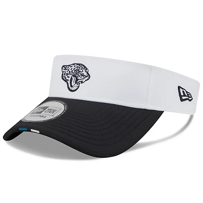 Men's New Era  White/Black Jacksonville Jaguars 2025 NFL Training Camp Adjustable Visor