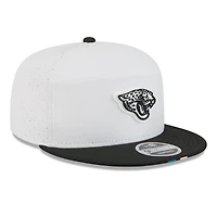 Casquette snapback 9FIFTY à panneau fendu New Era pour homme, blanche/noire, Jacksonville Jaguars, camp d'entraînement NFL 2025