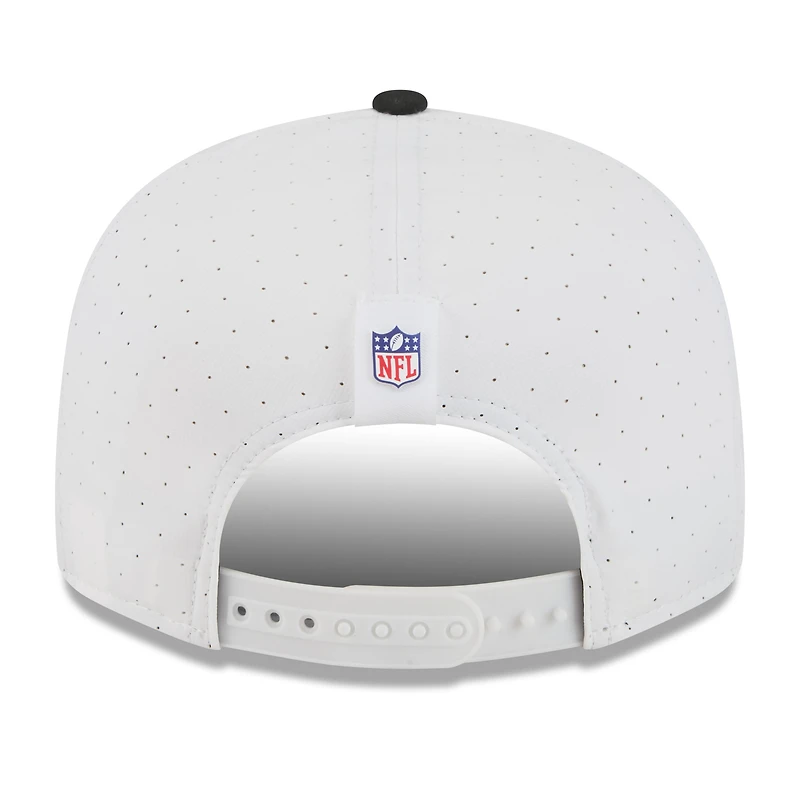 Men's New Era White/Black Jacksonville Jaguars 2025 NFL Training Camp Split Panel 9FIFTY Snapback Hat