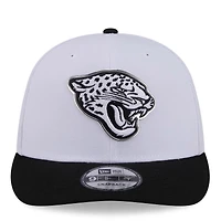 Casquette snapback New Era blanche et noire Jacksonville Jaguars, édition spéciale NFL Draft 2026, modèle 9FIFTY pré-courbé.