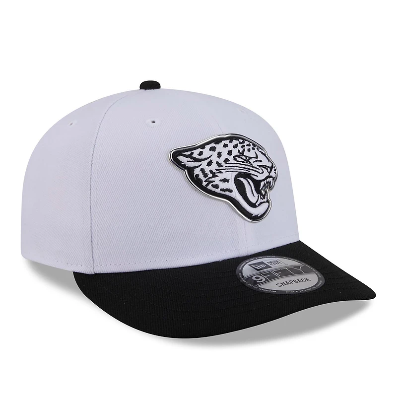Men's New Era White/Black Jacksonville Jaguars 2026 NFL Draft Pre-Curved 9FIFTY Snapback Hat