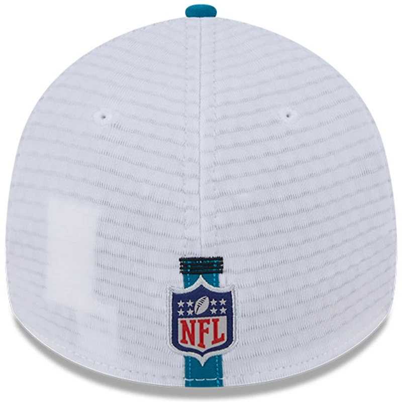 Men's New Era White/Teal Jacksonville Jaguars 2024 NFL Training Camp 39THIRTY Flex Hat