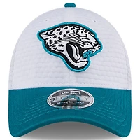 Men's New Era White/Teal Jacksonville Jaguars 2024 NFL Training Camp 9FORTY Adjustable Hat