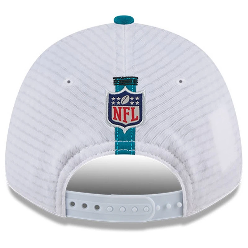 Men's New Era White/Teal Jacksonville Jaguars 2024 NFL Training Camp 9FORTY Adjustable Hat