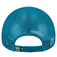 Casquette ajustable Jacksonville Jaguars 9FORTY A-Frame Trucker pour homme New Era blanche/bleu sarcelle