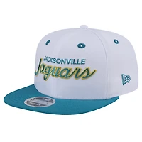 Men's New Era  White/Teal Jacksonville Jaguars Throwback Sparky Original Fit 9FIFTY Snapback Hat